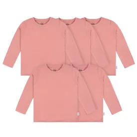 5-Pack Baby & Toddler Mauve Pink Premium Long Sleeve Tees