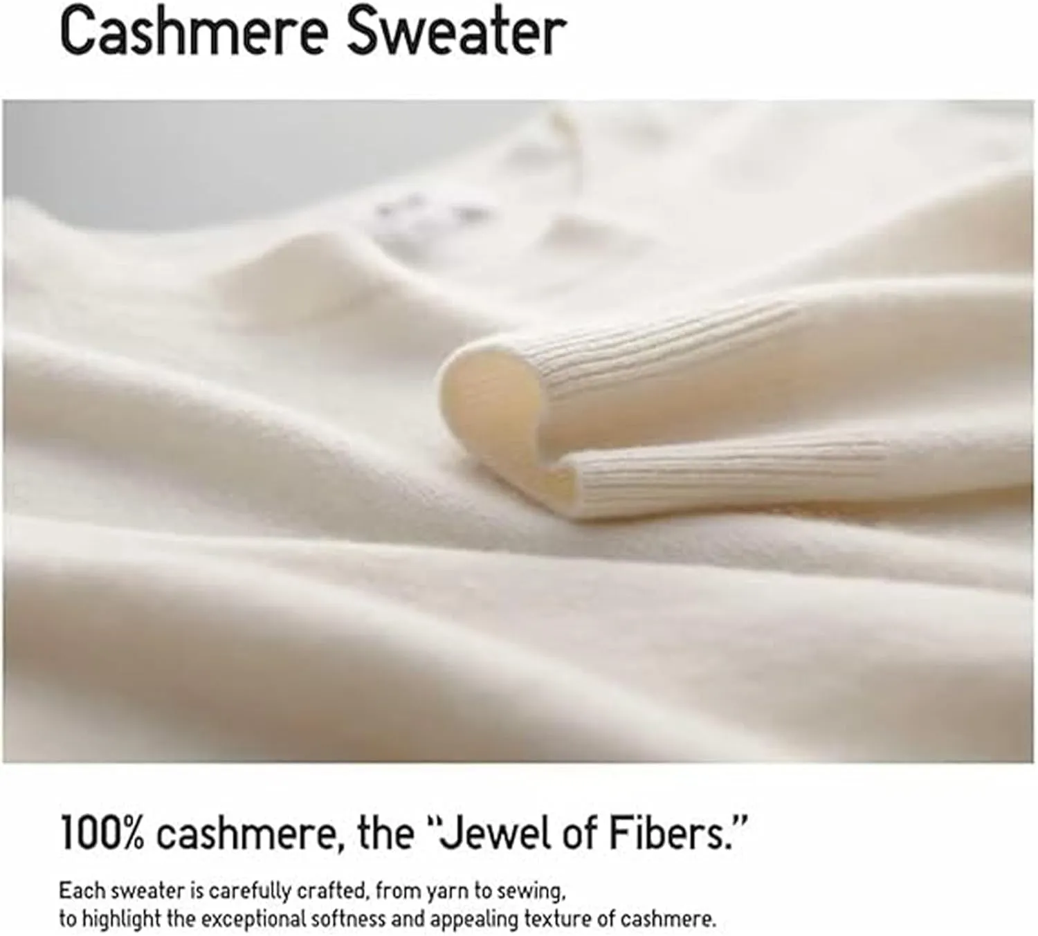 Cashmere Sweater for Women - Crew Neck Long Sleeve Soft Pullover