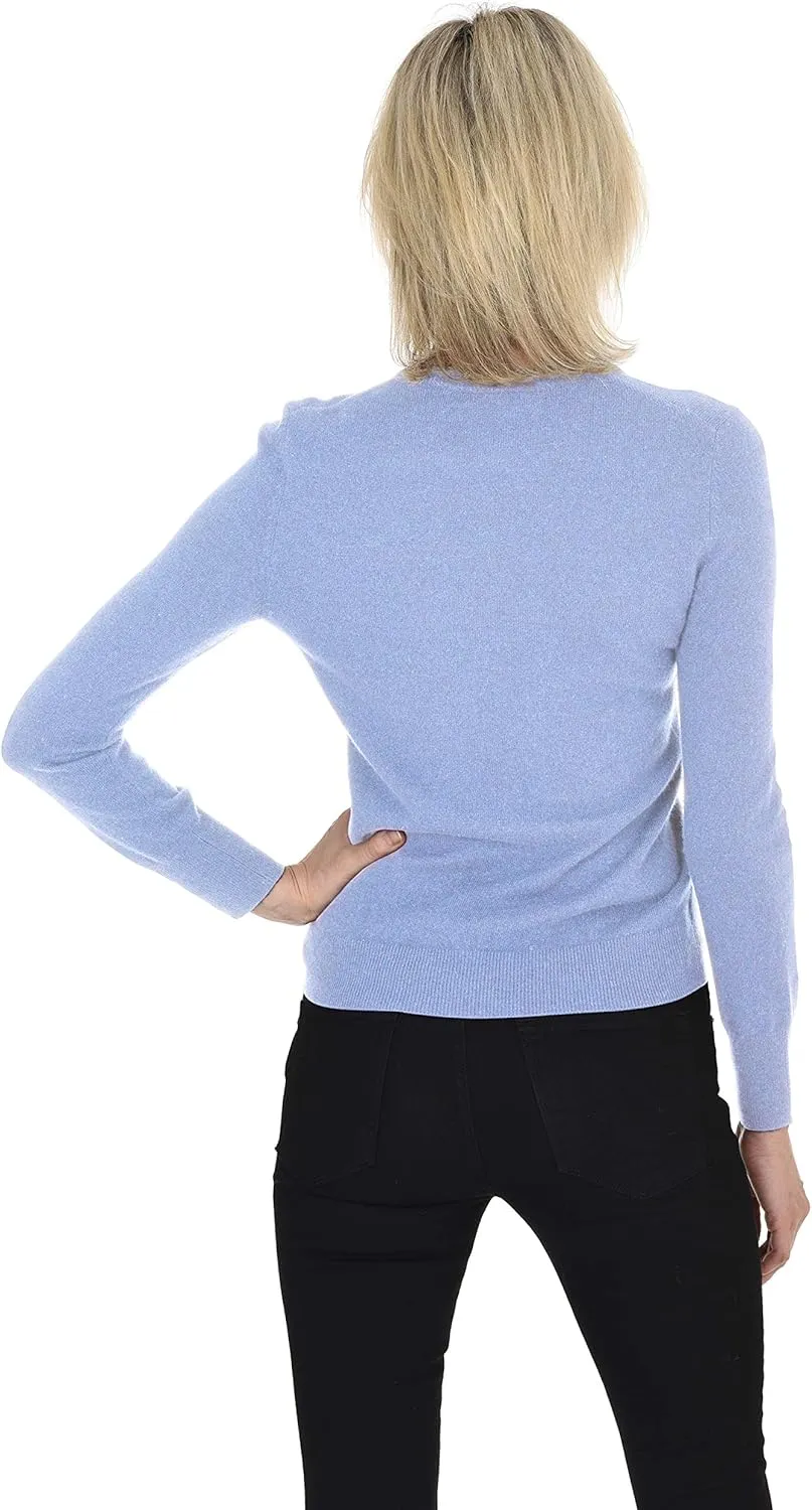 Cashmeren Womens Basic Crewneck Sweater 100% Pure Cashmere Long Sleeve Round Neck Pullover