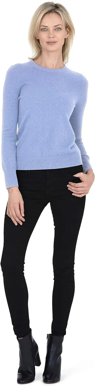 Cashmeren Womens Basic Crewneck Sweater 100% Pure Cashmere Long Sleeve Round Neck Pullover