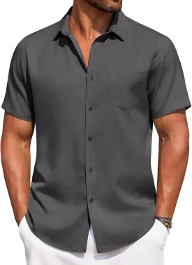 COOFANDY Men's Summer Beach Vacation Shirt Casual Button Down Short Sleeve Shirt Hawaiian Tropical Resort Wear
