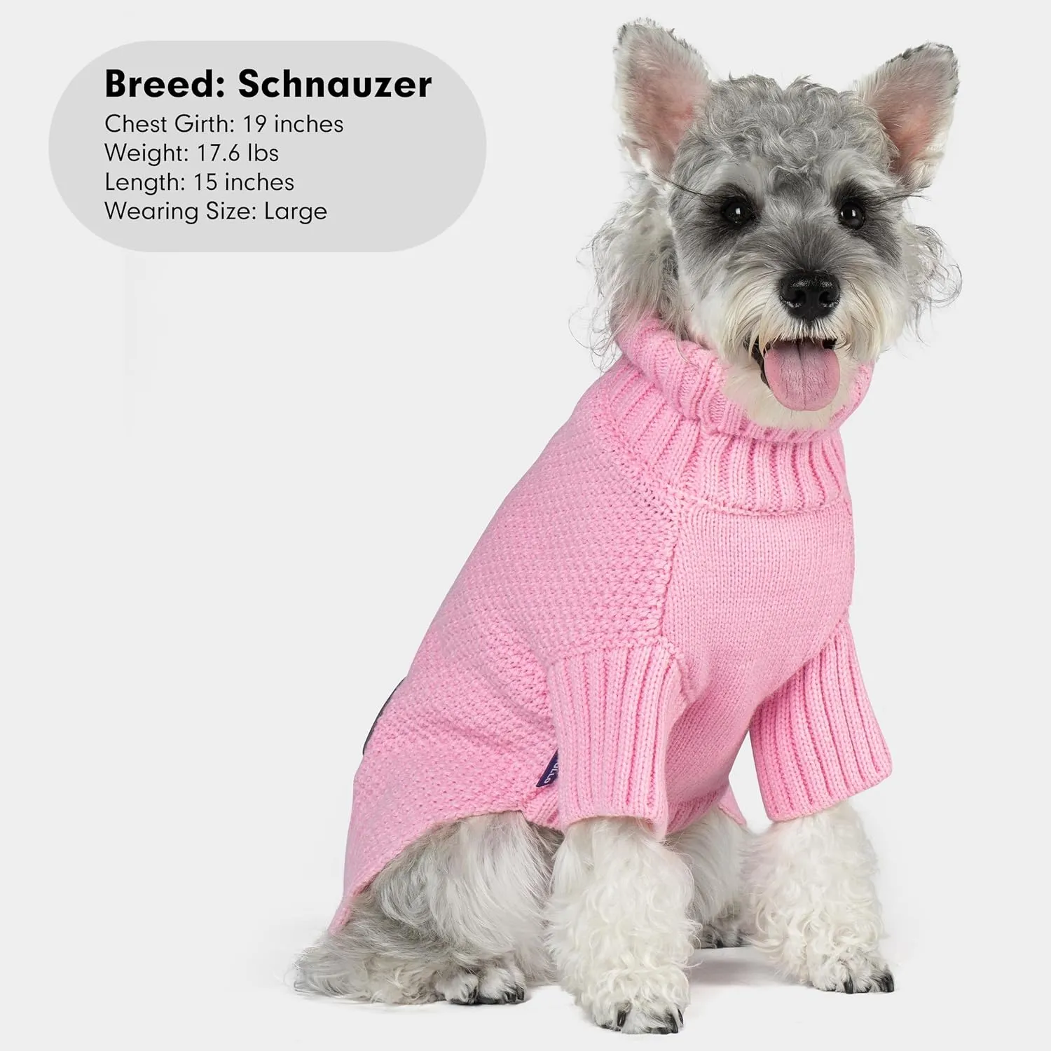 cyeollo Dog Sweater Knitwear Turtleneck Soft Knitwear Pullover Sweaters with Leash Hole Warm Dog Clothes for Medium Dogs,Pink, XXL