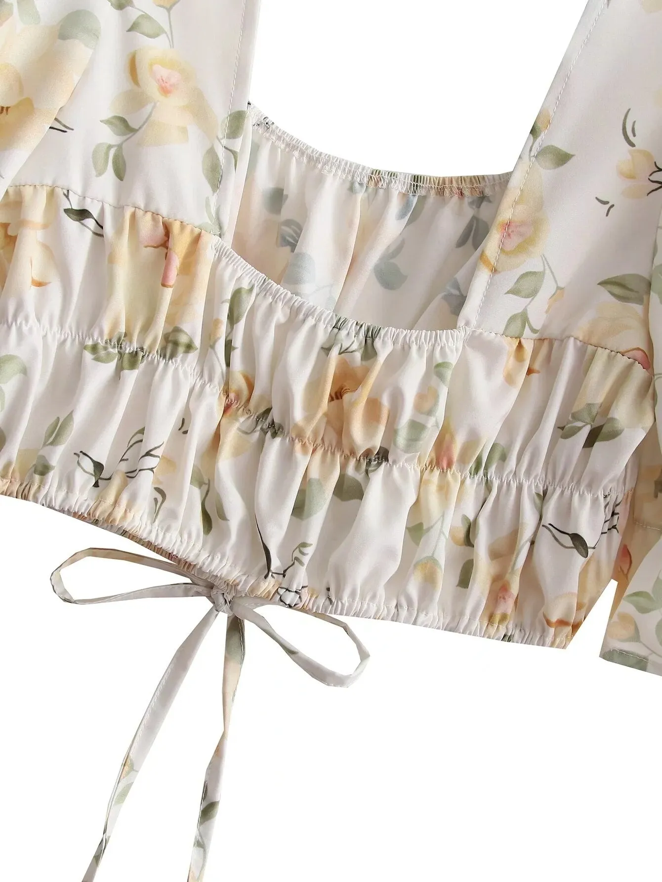 deanwangkt Retro Floral Print Women Summer Boho Dress Set Suits Vintage Blouse Two Pieces Matching Sets White Beach Mini Dress