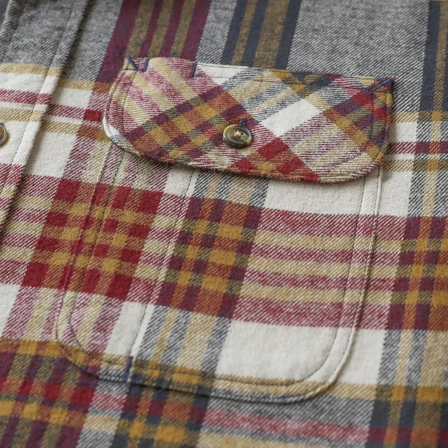 Dubinik Mens Flannel Shirts Long Sleeve Flannel Shirt for Men Casual Button Down Brushed 100% Cotton Shirt