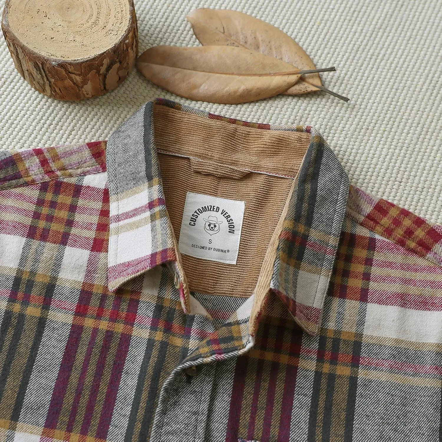 Dubinik Mens Flannel Shirts Long Sleeve Flannel Shirt for Men Casual Button Down Brushed 100% Cotton Shirt