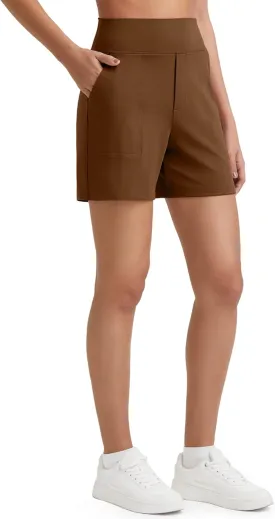 G4Free Women's 5'' Athletic Shorts High Waisted Running Yoga Shorts Summer Casual Shorts with Pockets