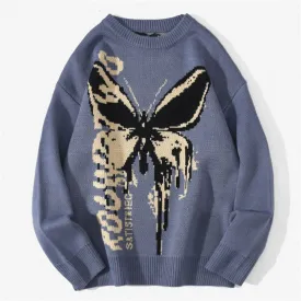 Gothic Butterfly Knitted Sweater