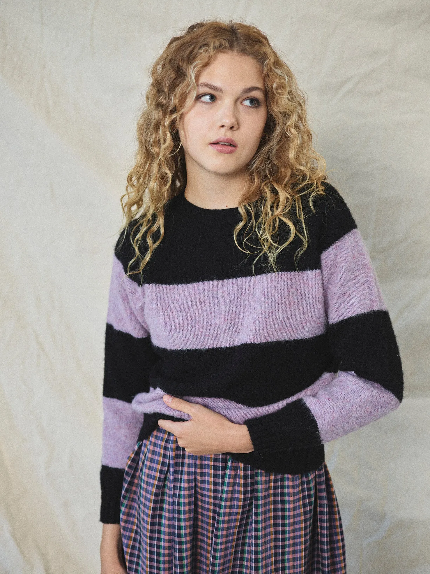Lowie Black   Lilac Stripe Scottish Jumper