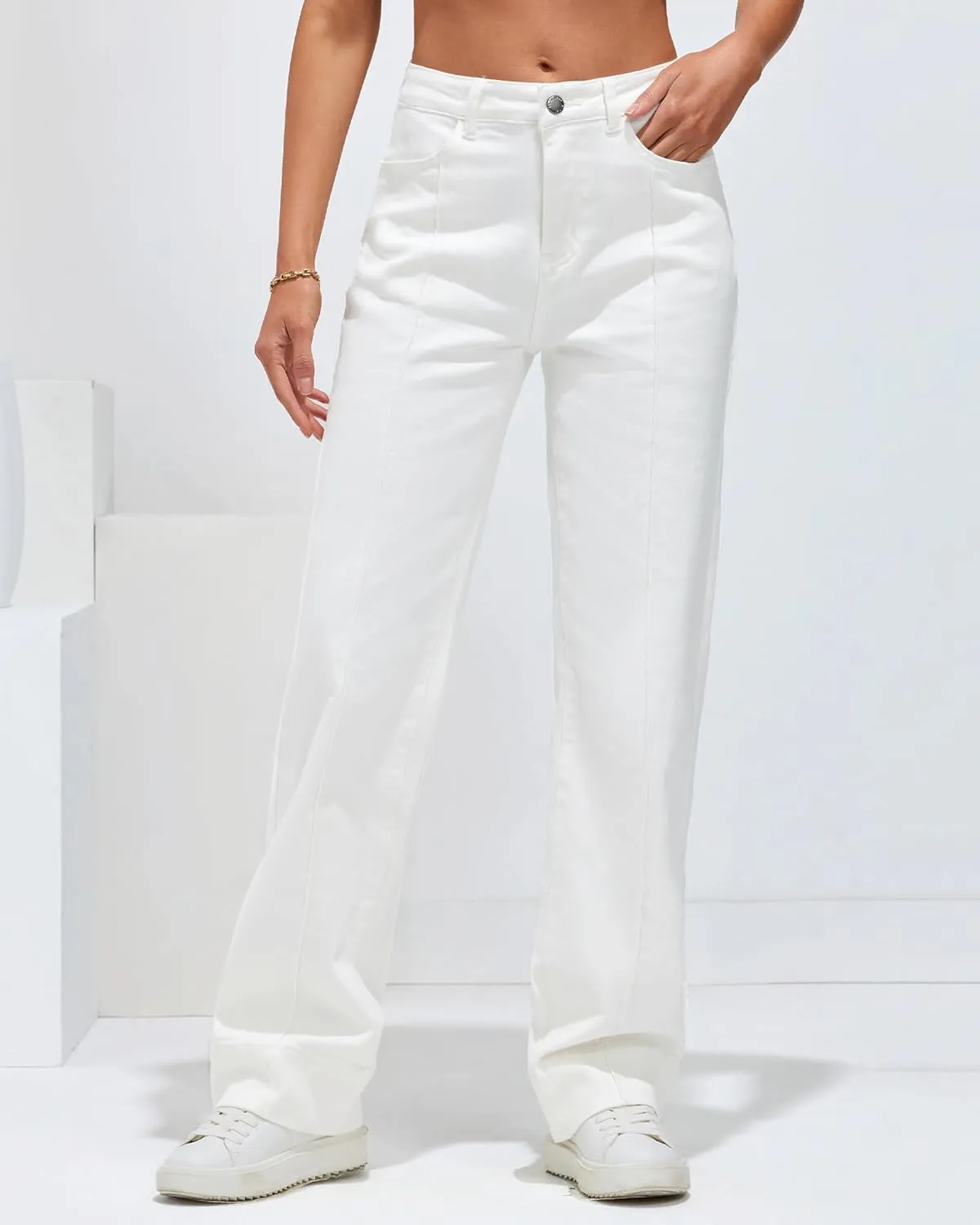 luvamia Wide Leg Jeans for Women Trendy High Waist Straight Leg Baggy Jeans Stretchy Denim Pants Trouser Jeans