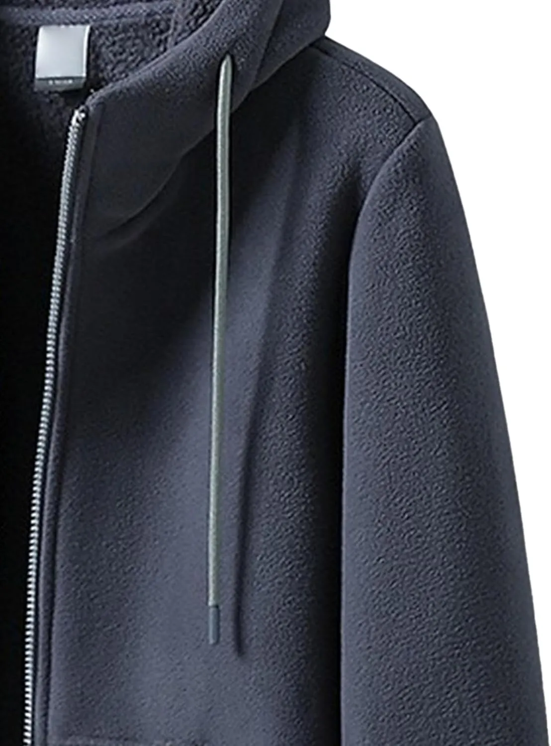 Men's Winter Warm Zip Up Hoodie Heavyweight Fleece Hoooed Sweatshirt Trendy Zip Up Fleece Fashion Outfits