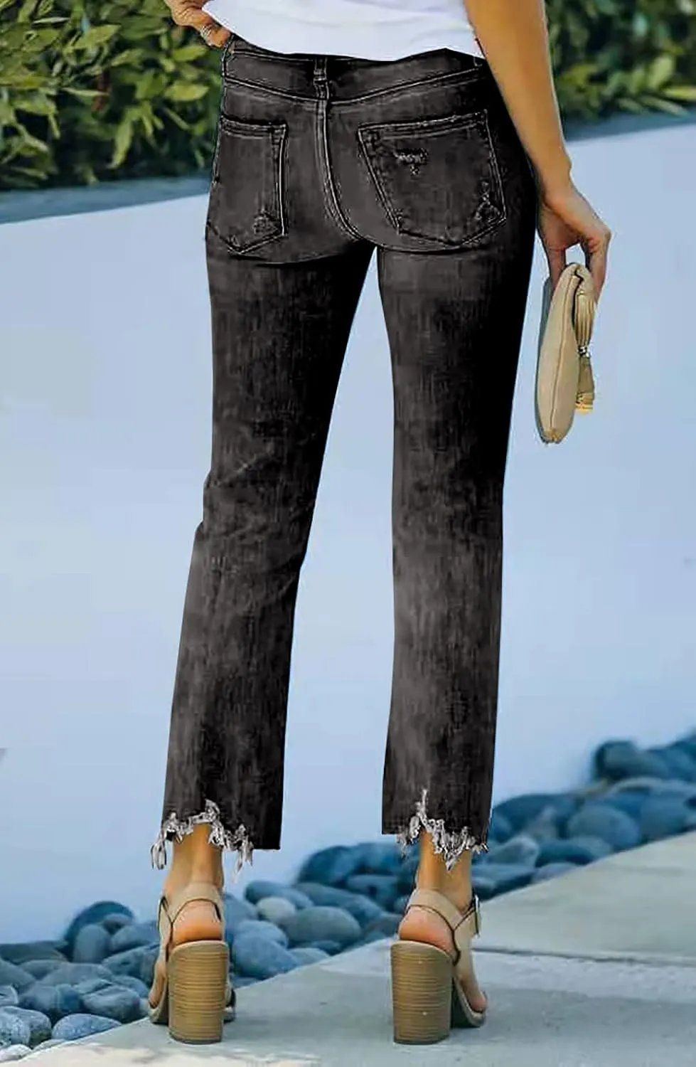 Necooer Womens Flare Jeans Classic Stretch Raw Hem Flare Bell Bottom Denim Jeans Pants