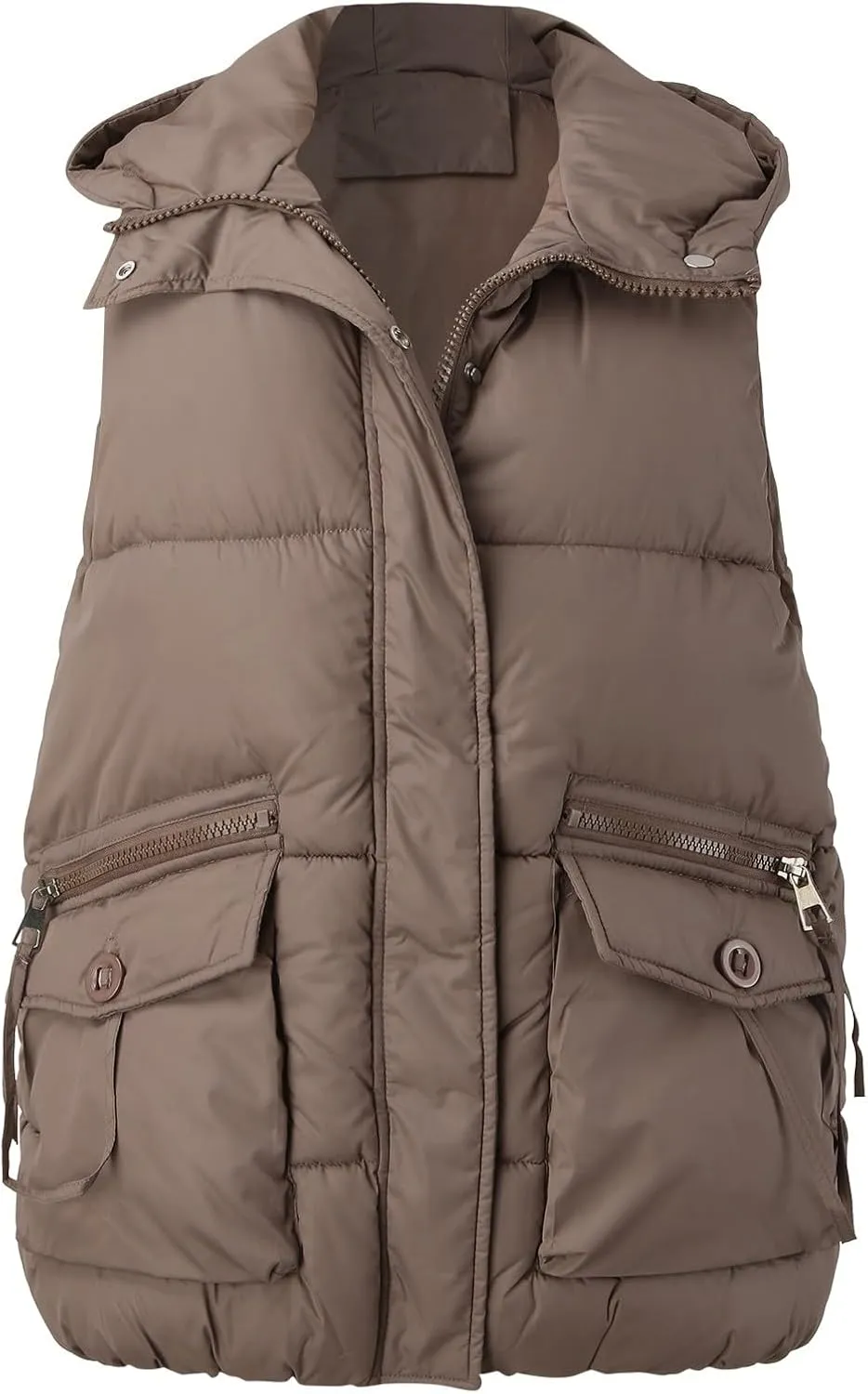 Puffer Vest Women Sleeveless 2023 Winter Zip Up Outerwear Warm Puffer Lightweight Stand-up Collar Down Vests Pocket