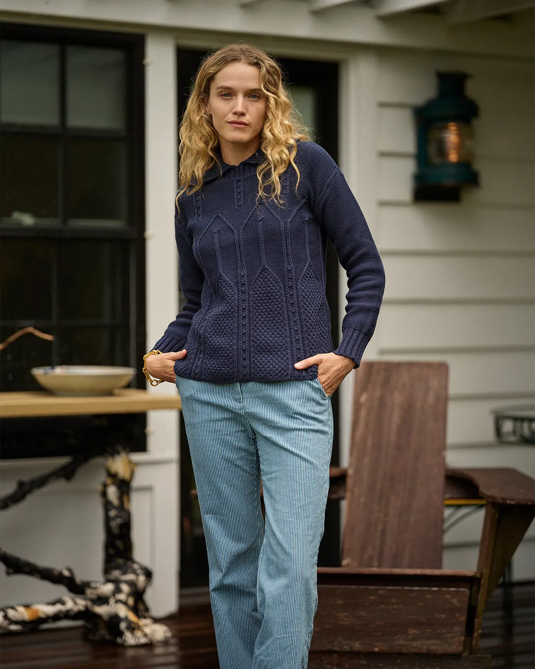 Shoreline Sweater in Navy