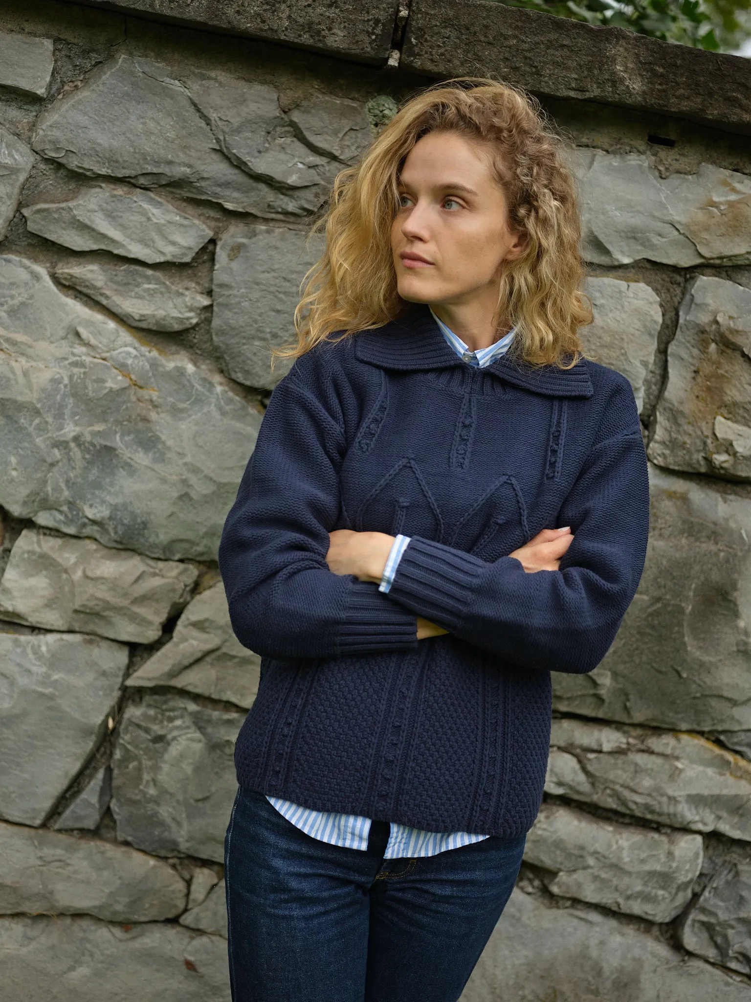 Shoreline Sweater in Navy
