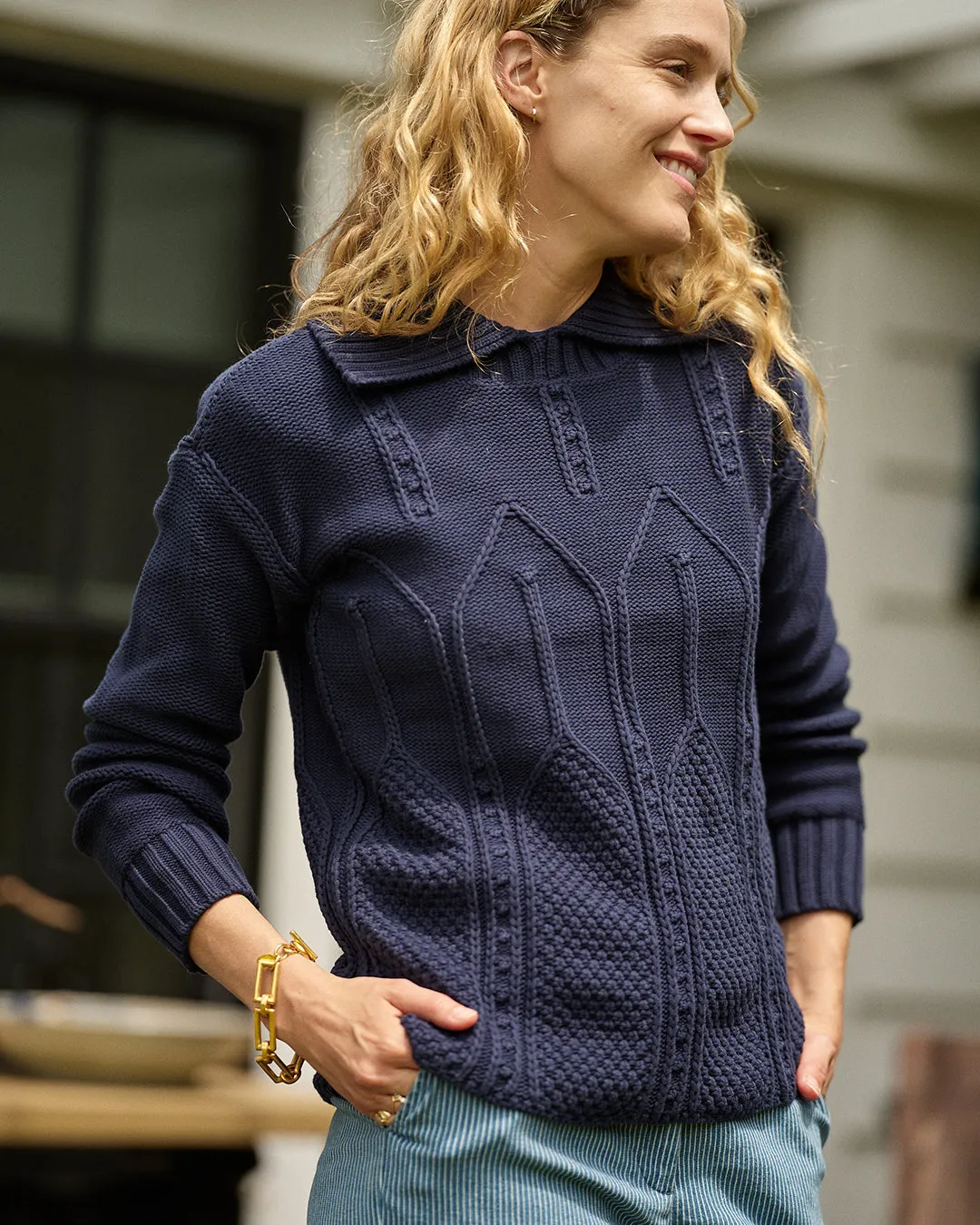 Shoreline Sweater in Navy