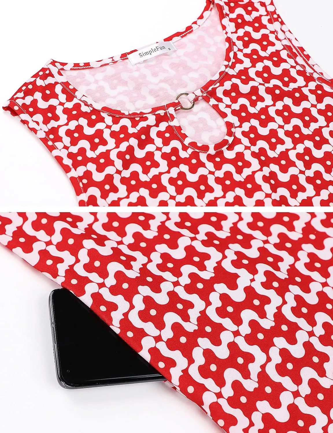 SimpleFun Summer Dresses for Women 2025 Beach Floral Tshirt Sundresses Casual Boho Dress with Pockets