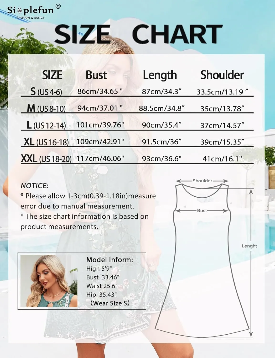 SimpleFun Summer Dresses for Women 2025 Beach Floral Tshirt Sundresses Casual Boho Dress with Pockets