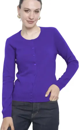 Women's 100% Cashmere Button Front Long Sleeve Cardigan Sweater. Comfort, Luxury, and Insulation, Soft Silky Texture