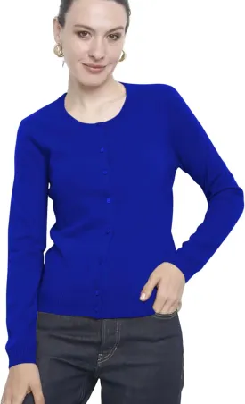 Women's 100% Cashmere Button Front Long Sleeve Cardigan Sweater. Comfort, Luxury, and Insulation, Soft Silky Texture