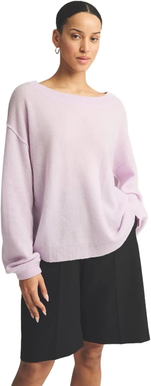 Women's Lightweight Reversible Cashmere Wide Neck Sweater
