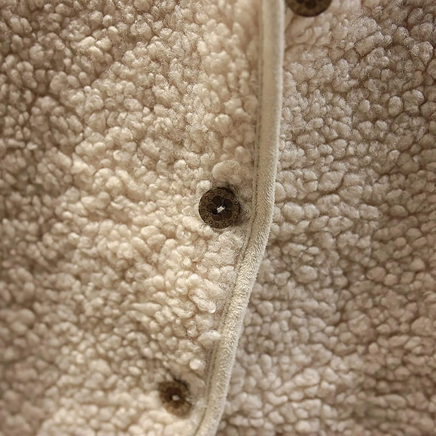 Women's Shaggy Teddy Vest Pocket Winter Short Jacket Lamb Wool Winter Sleeveless Fleece Button Solid Outerwear