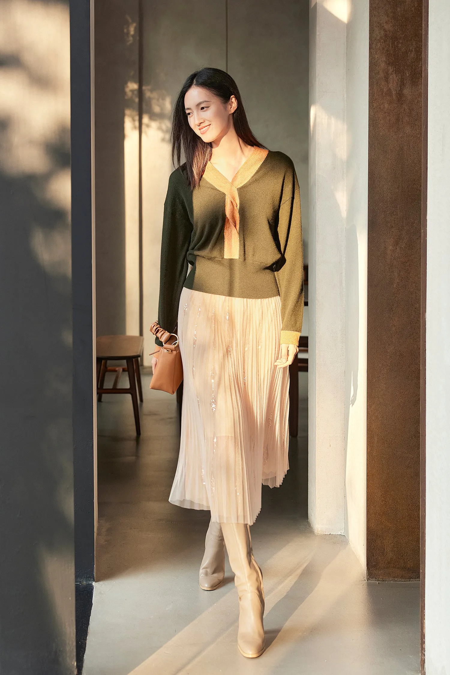YAYING V-neck Cashmere Sweater