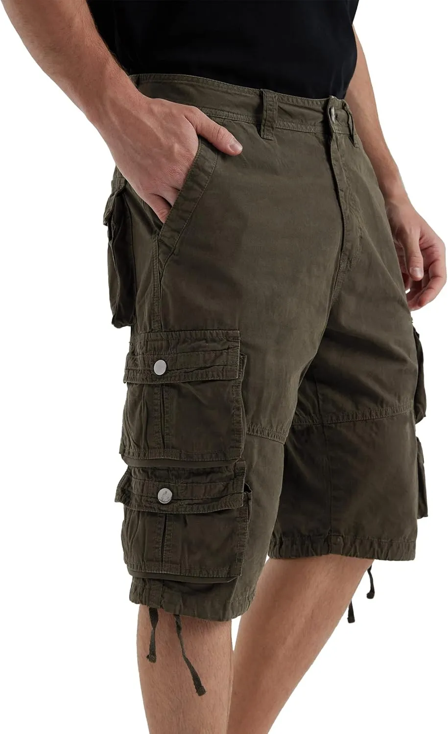 YGREYG Mens Cargo Shorts Long Capri Below The Knee Shorts 3/4 Relaxed Fit Long Shorts with Pockets