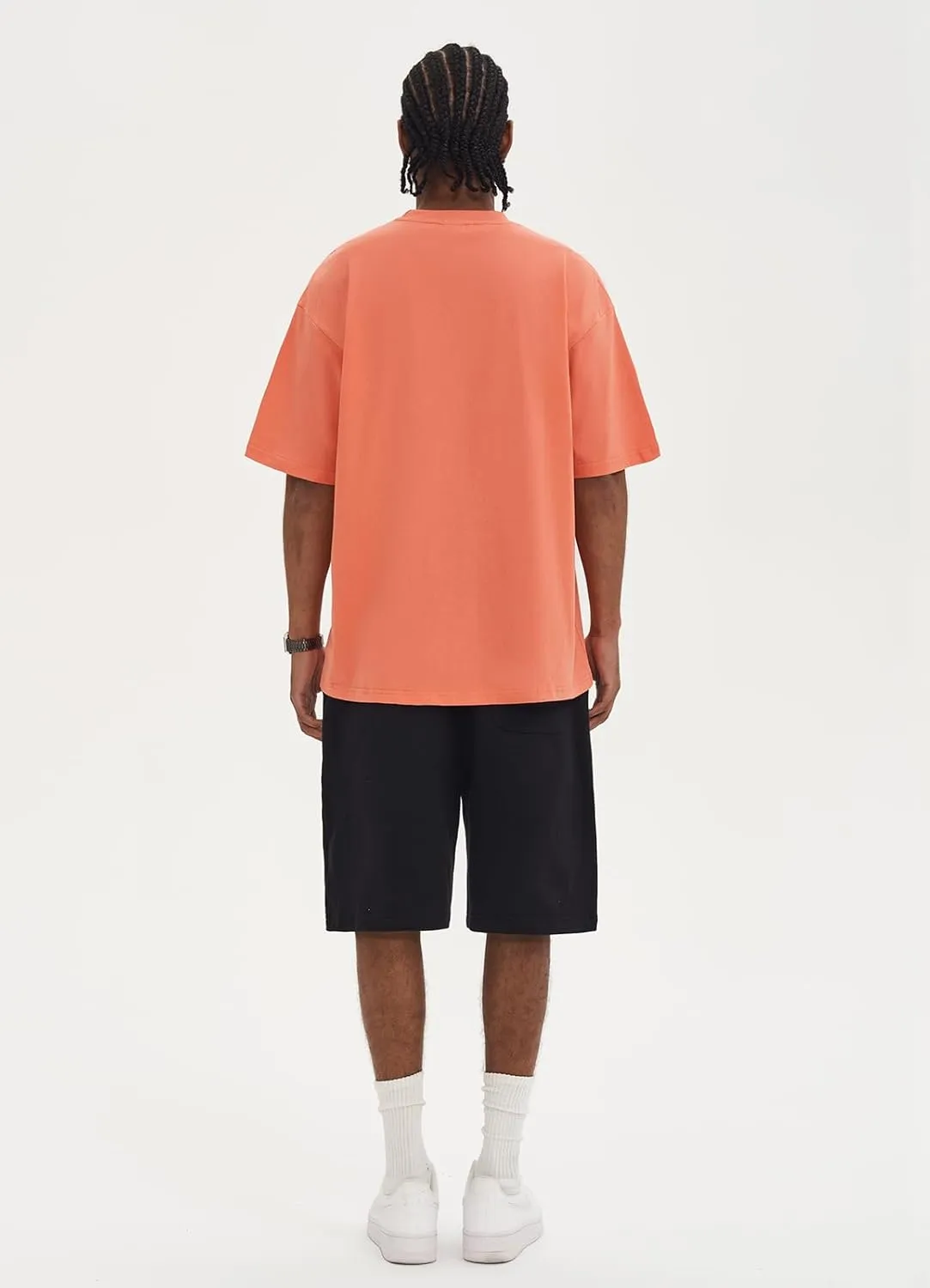 ZUEVI Men's Cotton T-Shirts Fashion Short Sleeve Oversized T Shirts Loose Fit Crew Neck Basic Tees Tops Hip Hop Streetwear